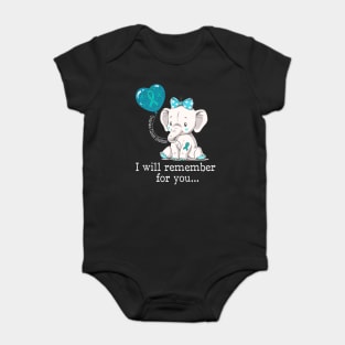 Ovarian Cancer Awareness Elephant Funny Baby Bodysuit